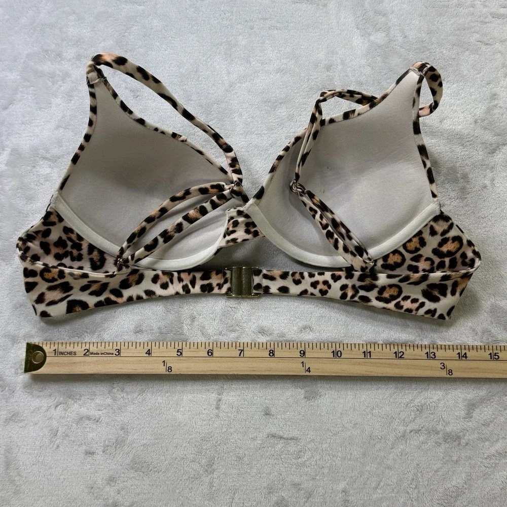 Kulani Kinis‎ Bikini Top XL Underwire Leopard Print Adjustable Swim